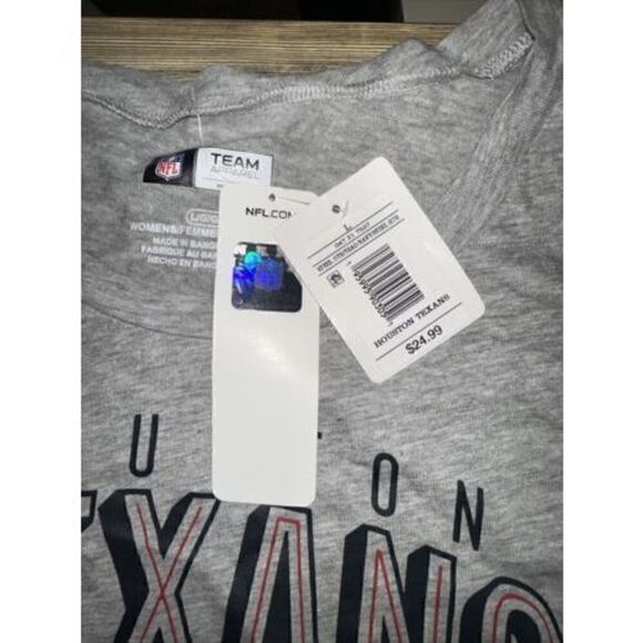 NWT NFL Houston Texans Womens Size Large T-Shirt Gray Short Sleeve. L - Picture 5 of 6